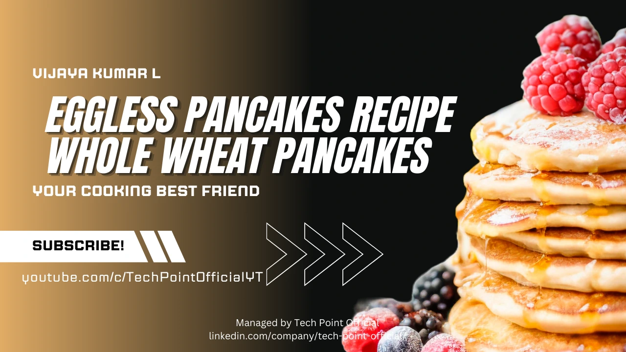 Eggless pancake recipe for fluffy whole wheat pancakes, perfect for a healthy and delicious breakfast.